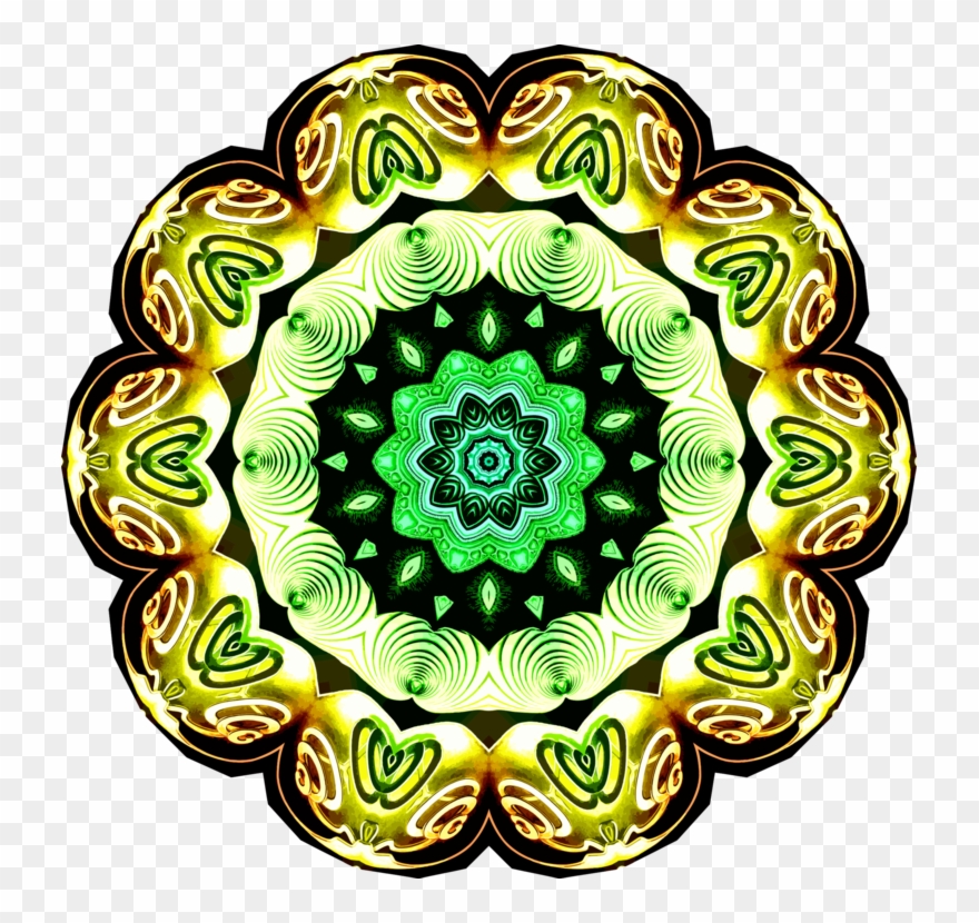 Floral Design Symmetry Kaleidoscope Green - Clip Art - Png Download