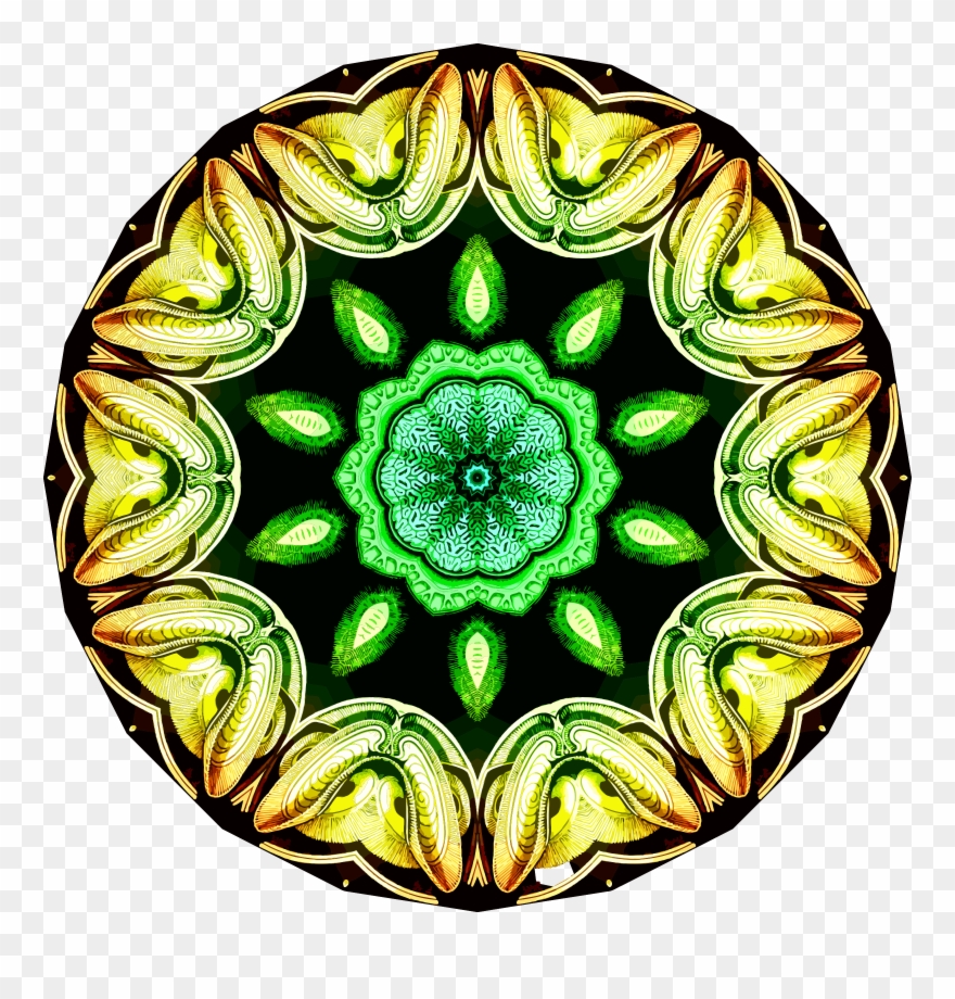 Symmetry Green Kaleidoscope - Clip Art - Png Download
