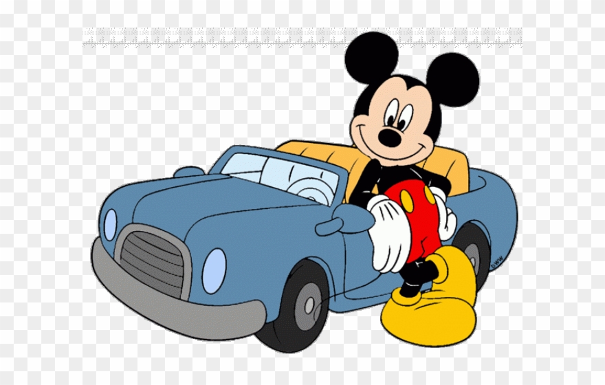 Mickey Mouse Clipart Car - Mickey In A Car - Png Download