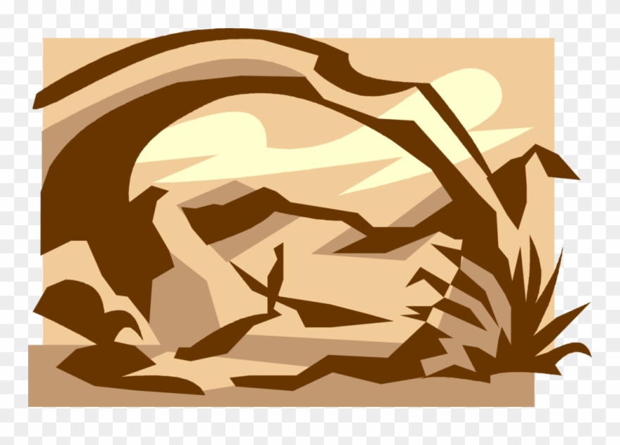 Vector Illustration Of Arches National Park, Utah With - Illustration Clipart