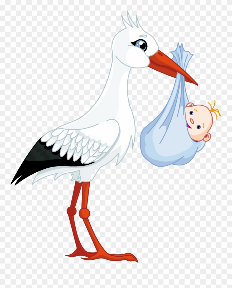 Jpg Black And White Png Images Free Download - Stork Carrying Baby Boy Clipart