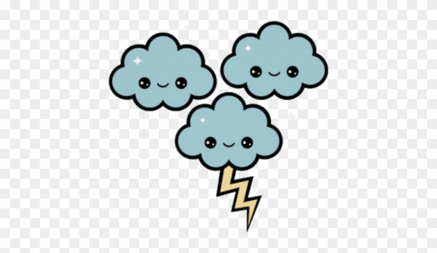 Thunder Clipart Cute - Kawaii Storm - Png Download
