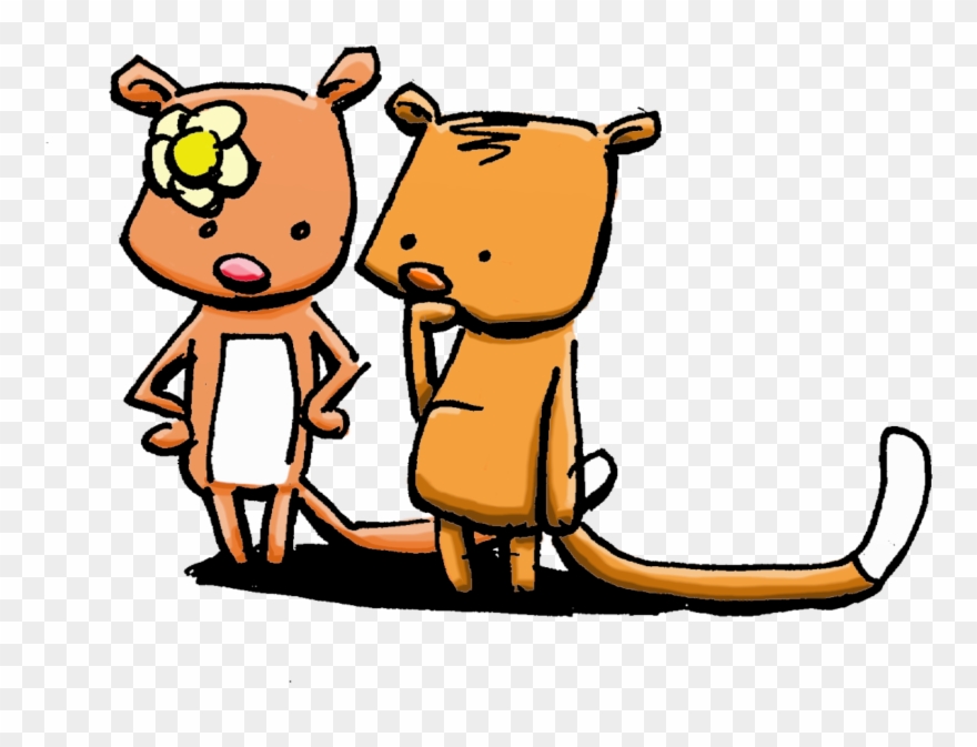 Illustration Of Two Cute Ringtail Possums - Koala Clipart