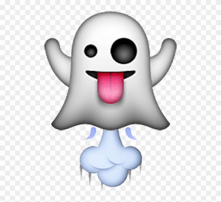 @officialstars 🍀👑↗ Emoji Ghost Tounge White Red Black - Ghost Emoji Clipart