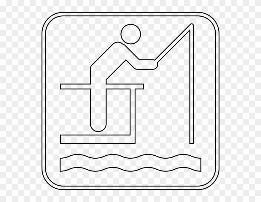 Fishing Sign Outline Clip Art At Clker - Clip Art - Png Download