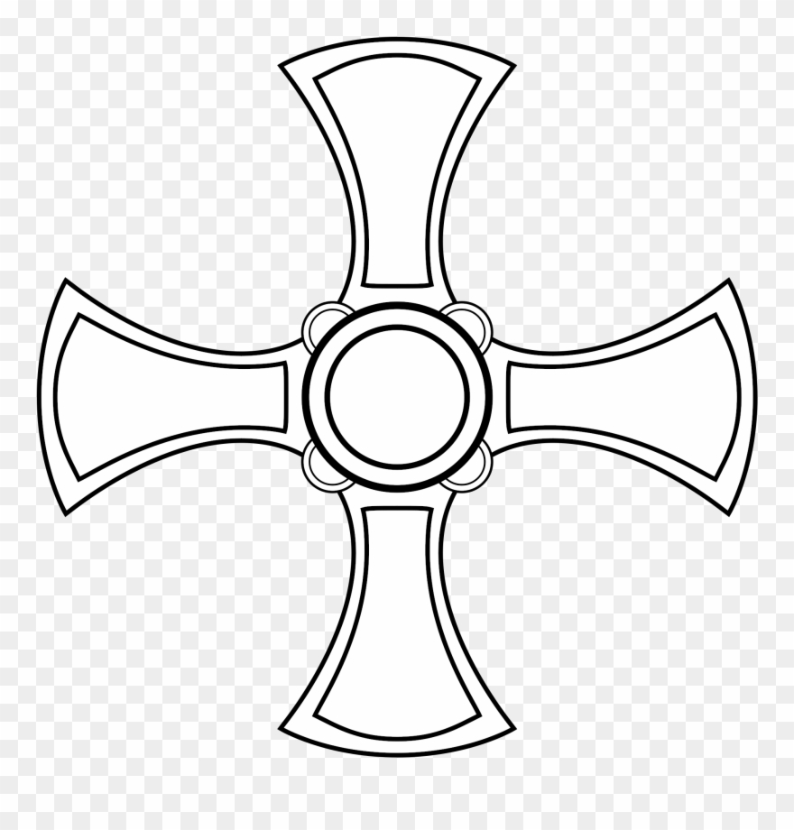 Open - St Cuthbert's Cross Vector Clipart