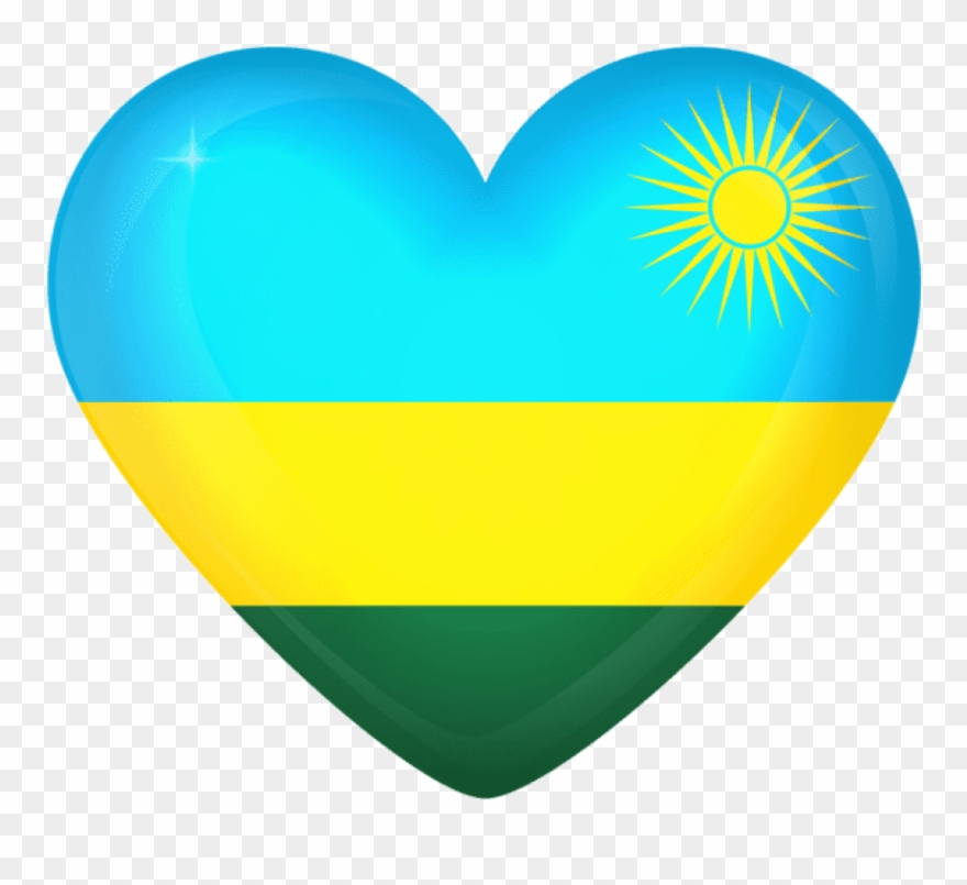 Rwanda Large Heart Flag - Mauritius Flag Clipart