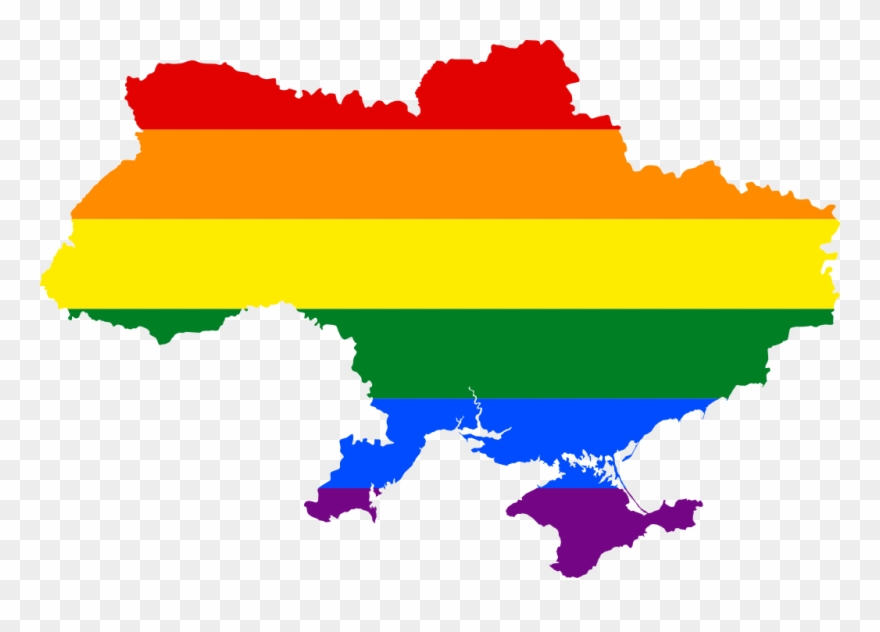 1024px-lgbt Flag Map Of Ukraine - Ukraine Flag Map Clipart