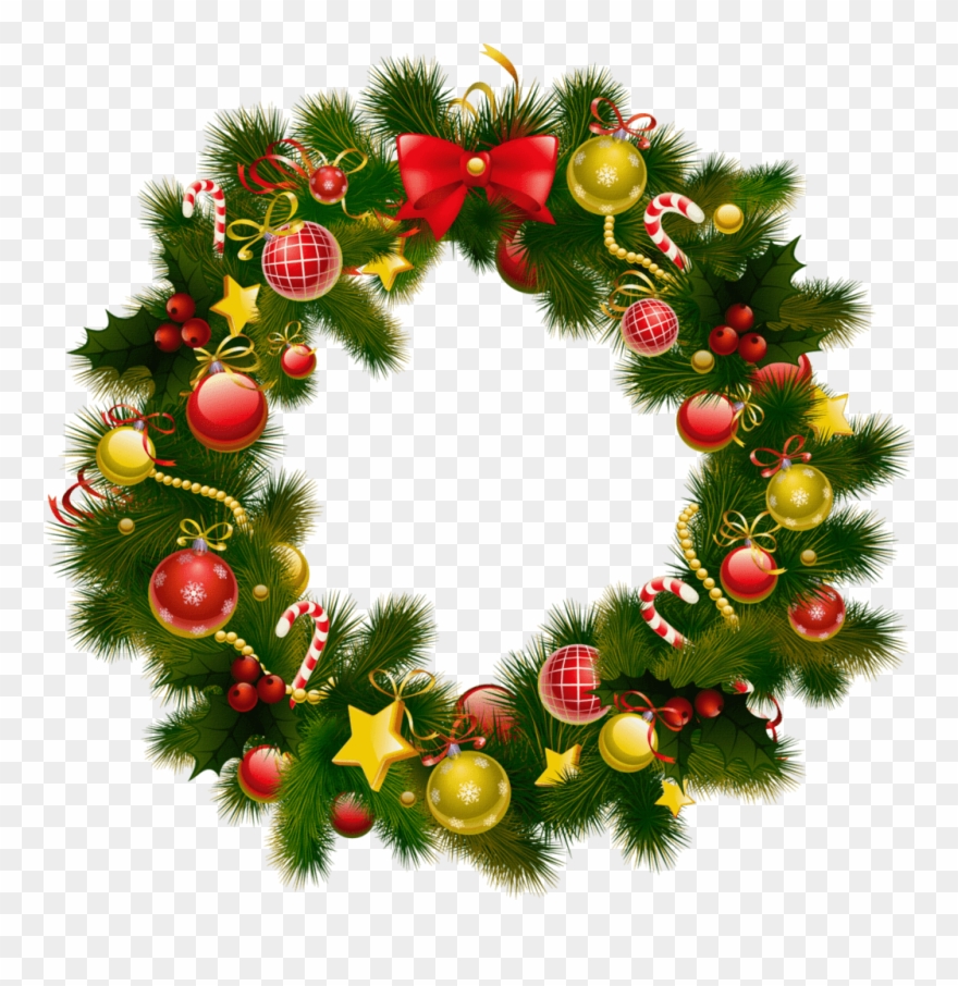 Clipart Christmas Ri - Christmas Wreath Transparent Background - Png Download
