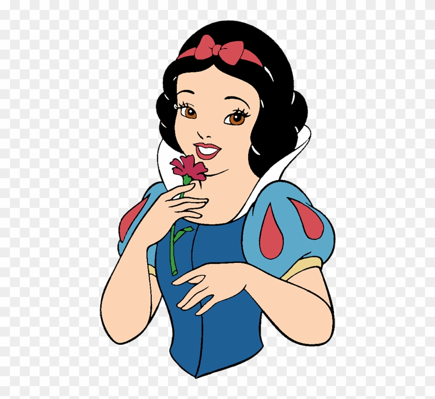 Snow White Holding A Flower - Snow White Holding Flower Clipart