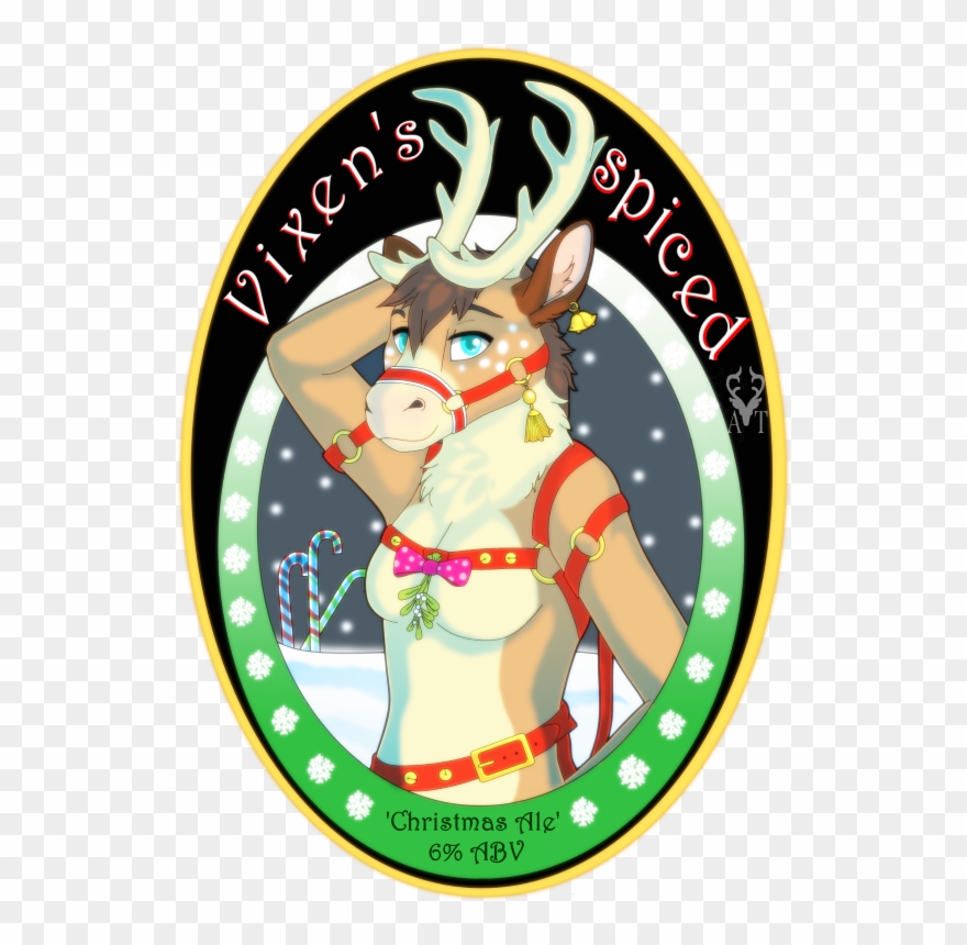 Vixen's Spiced Beer Bottle Label - Cartoon Clipart