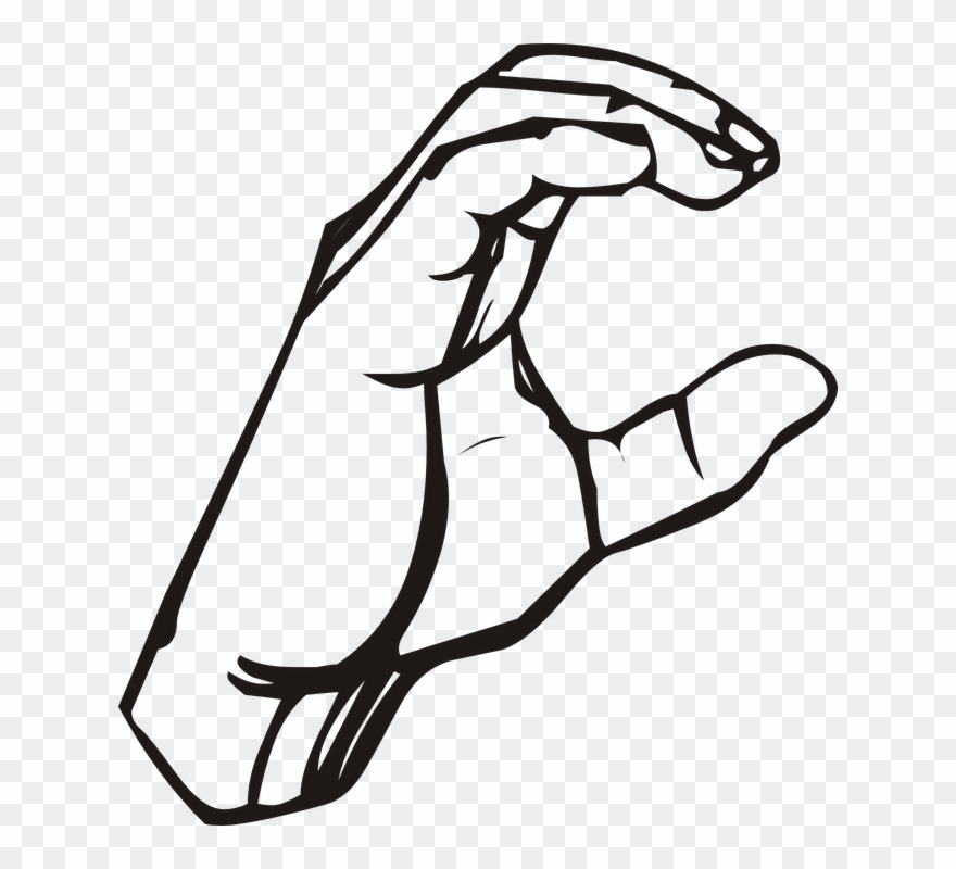 Cartoon Peace Sign Hand 27, Buy Clip Art - Sign Language Letter C - Png Download