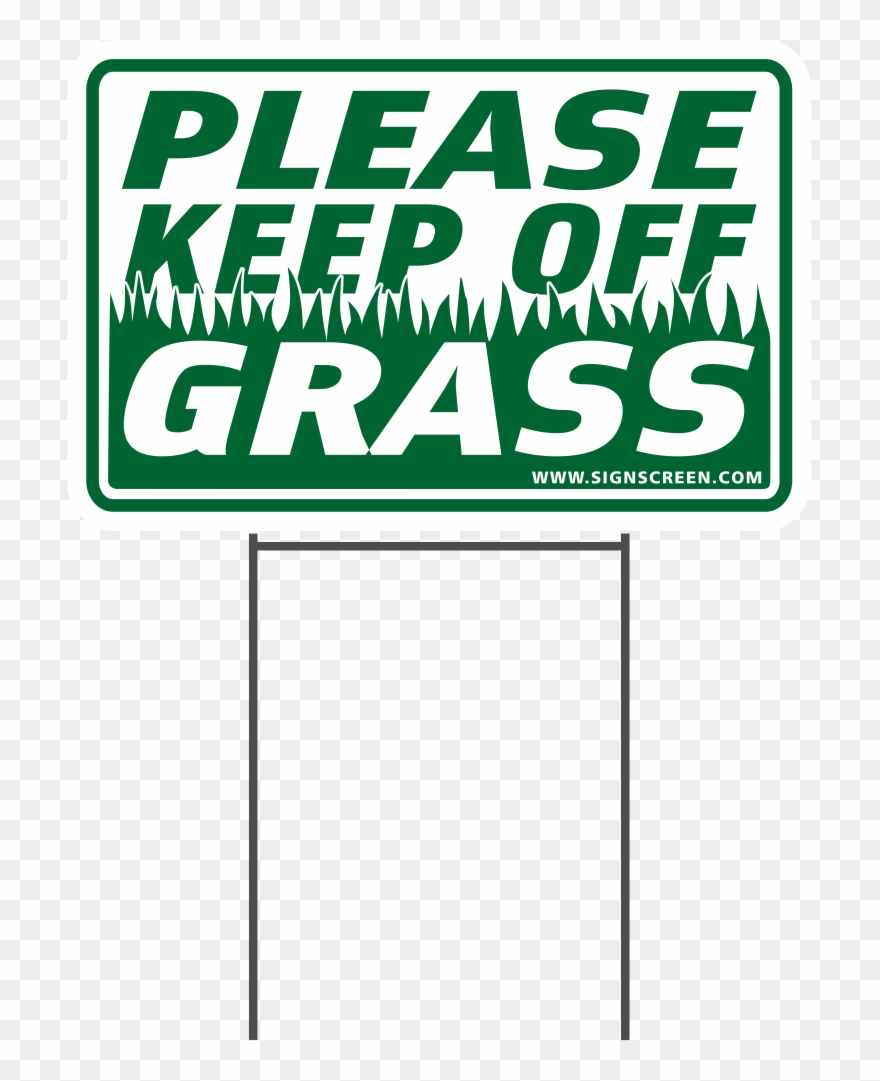 Please Keep Off Grass 8"x12" Plastic Coroplast Sign - Coroplast Clipart