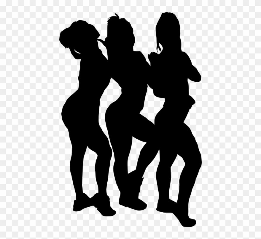 Free Png Girl Group Hoto Posing Silhouette Png Images - Silhouette Girls Png Clipart