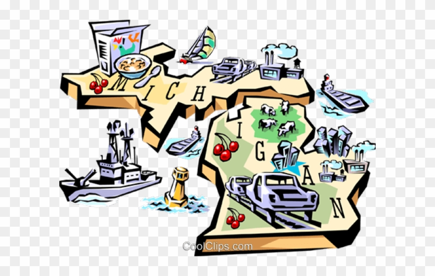 Map Of Michigan Clip Art - Png Download
