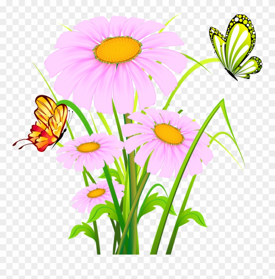 Tubes Fleurs - - Carolineblue - Mariposas En Flores Animadas Clipart