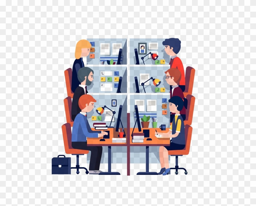 Who We Are - Office Cubicles Flat Design Clipart