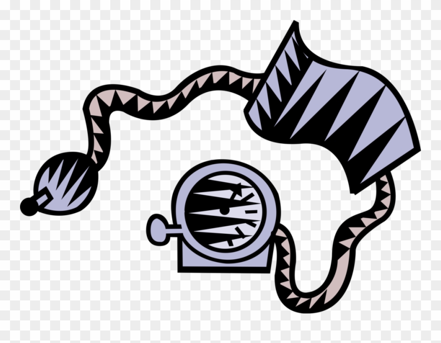 Vector Illustration Of Blood Pressure Gauge Aneroid Clipart