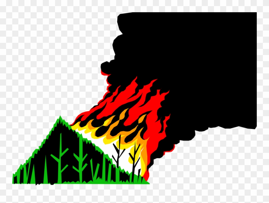 Vector Illustration Of Environmental Disaster Raging - Forest Fire Vector Png Clipart