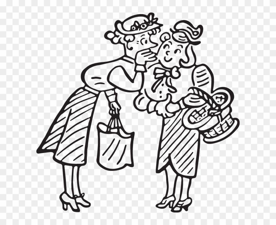 Woman Telling Secret - Cartoon Clipart