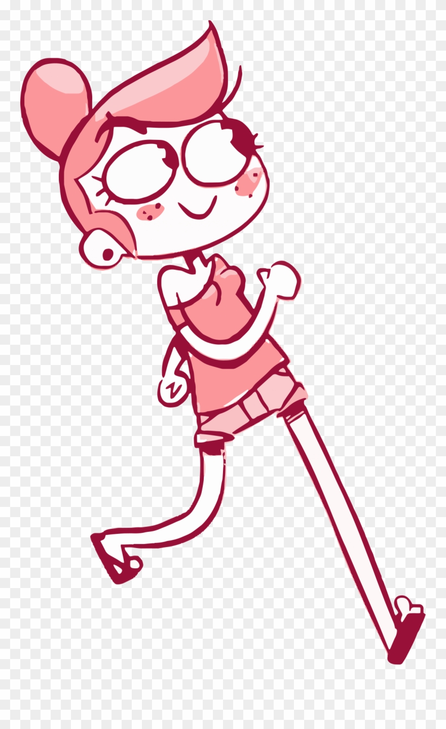 Cartoon Walking Girl Picture Png - Animation Clipart