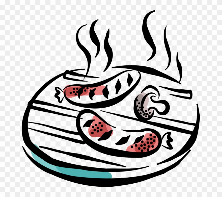 German Knackwurst On Grill Image Illustration Of - Barbecue Clipart