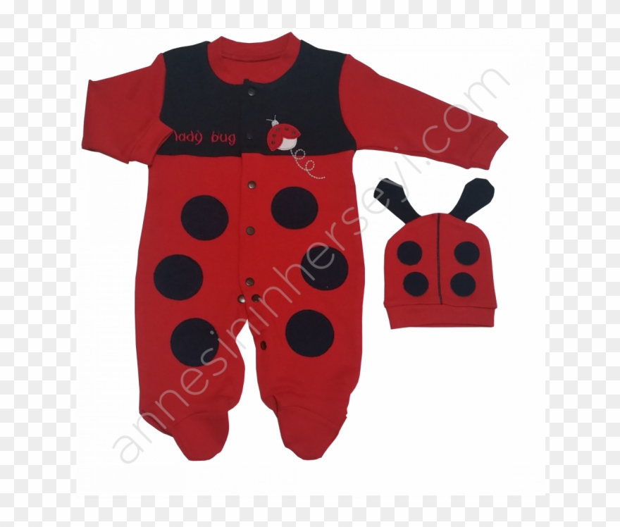 Necix's Bebe Şapkalı Uğur Böceği Tulum - Ladybird Beetle Clipart