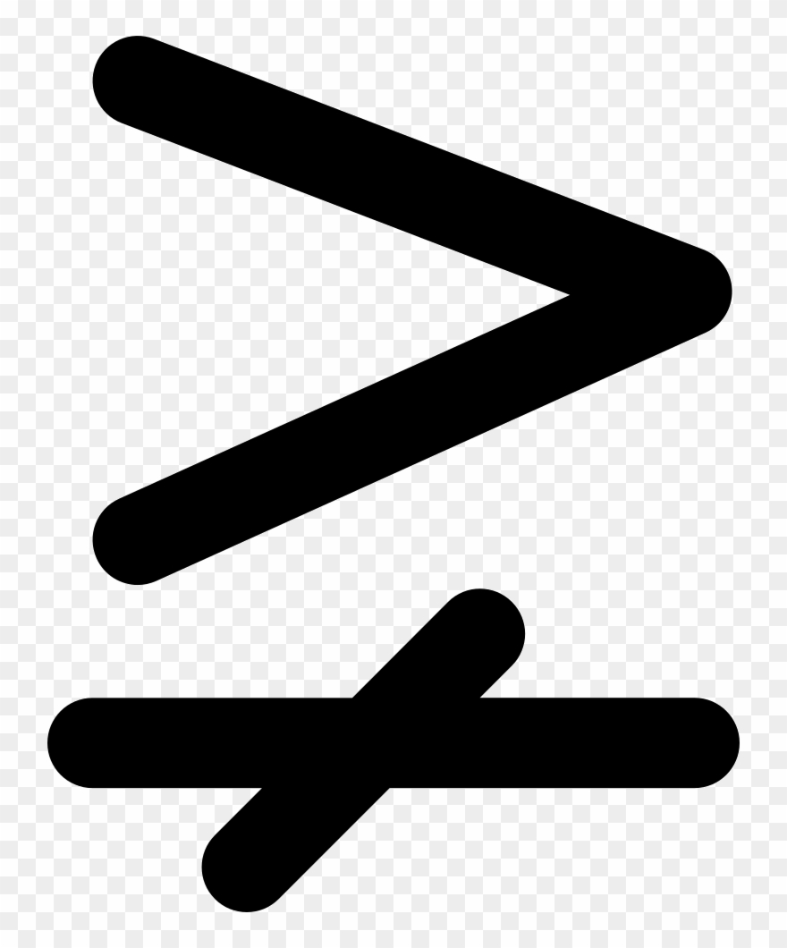 Greater Than And Single Line Not Equal To Maths Sign - Nie Jest Większy Znak Clipart