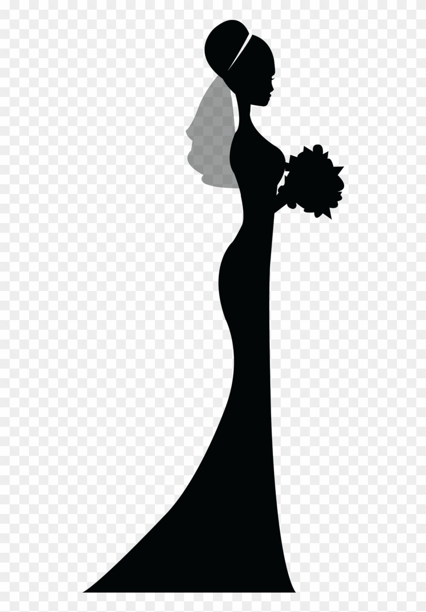 Picture Of Bride-0002 - Невеста Силуэт Пнг Clipart