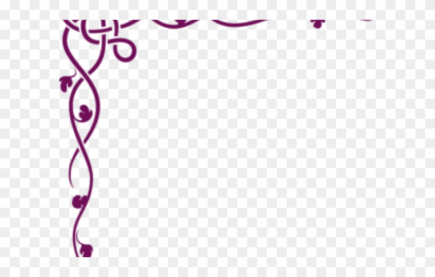 Lilac Clipart Scroll - Simple Border Side Design - Png Download