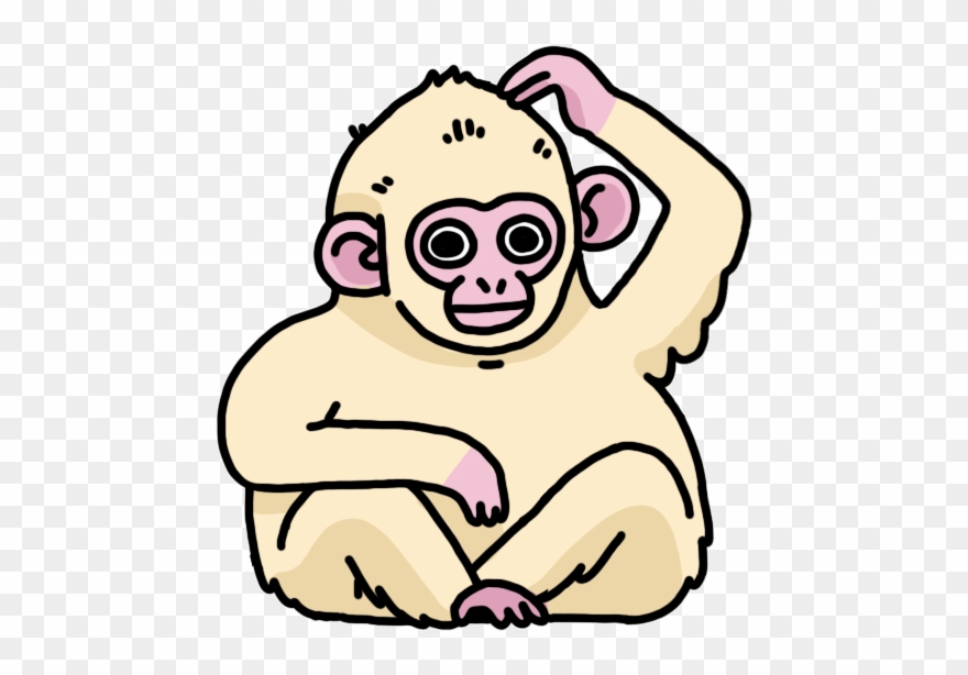 Reaction Huh Monkey-scratch Transparent Sticker Animated Clipart