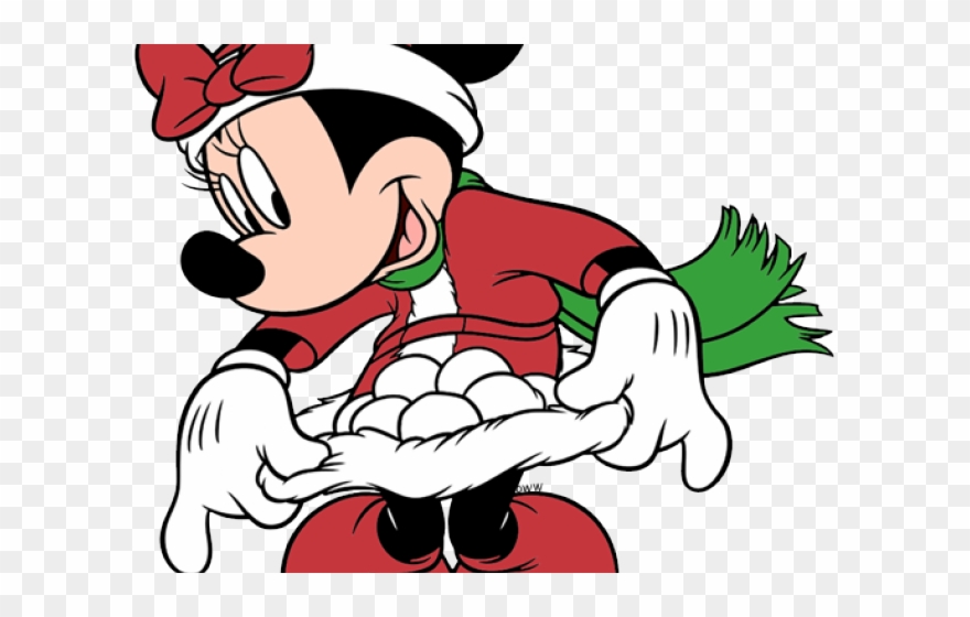 Minnie Mouse Clipart Winter - Coloriage Disney Avec Modele Couleur - Png Download