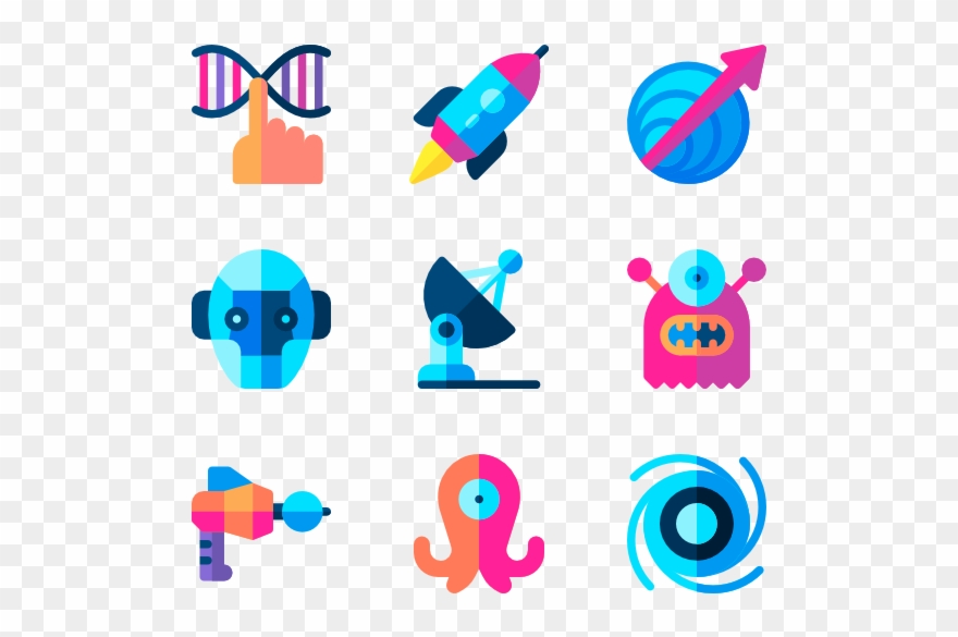 Science Fiction - Símbolos De Ciencia Y Tecnologia Clipart