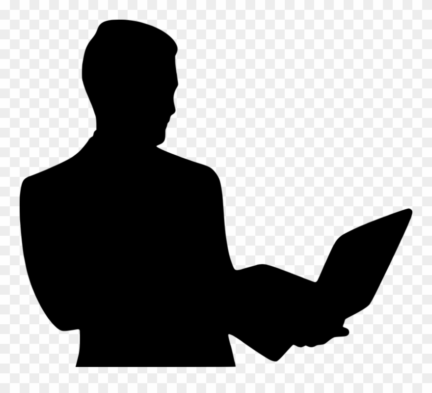 Man Sitting Silhouette At Getdrawings - ビジネス マン パソコン シルエット Clipart
