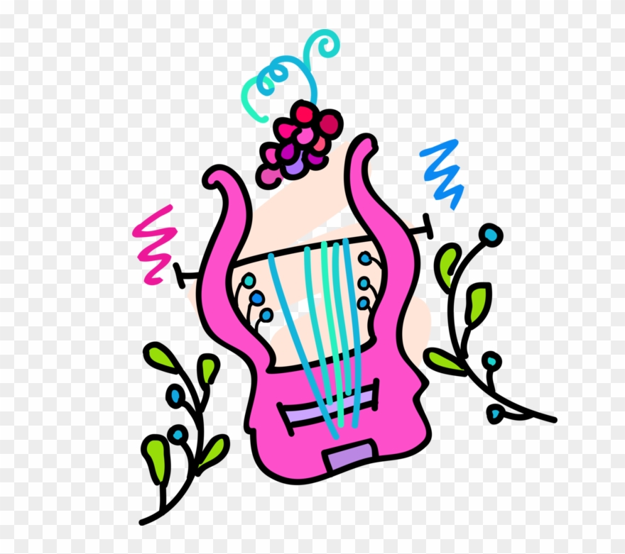 Vector Illustration Of Lyre Stringed Musical Instrument Clipart