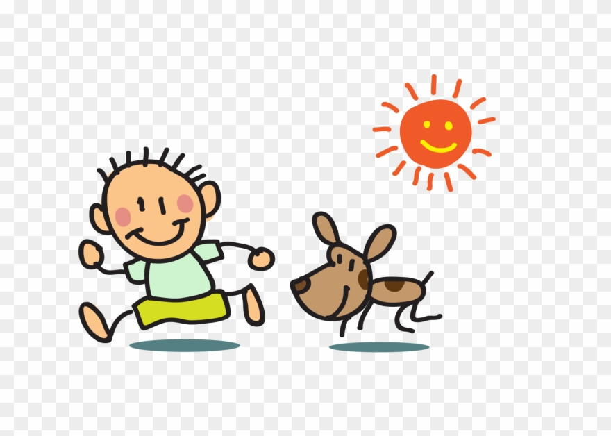 Niño Jugando Con Un Perro Dibujo Clipart
