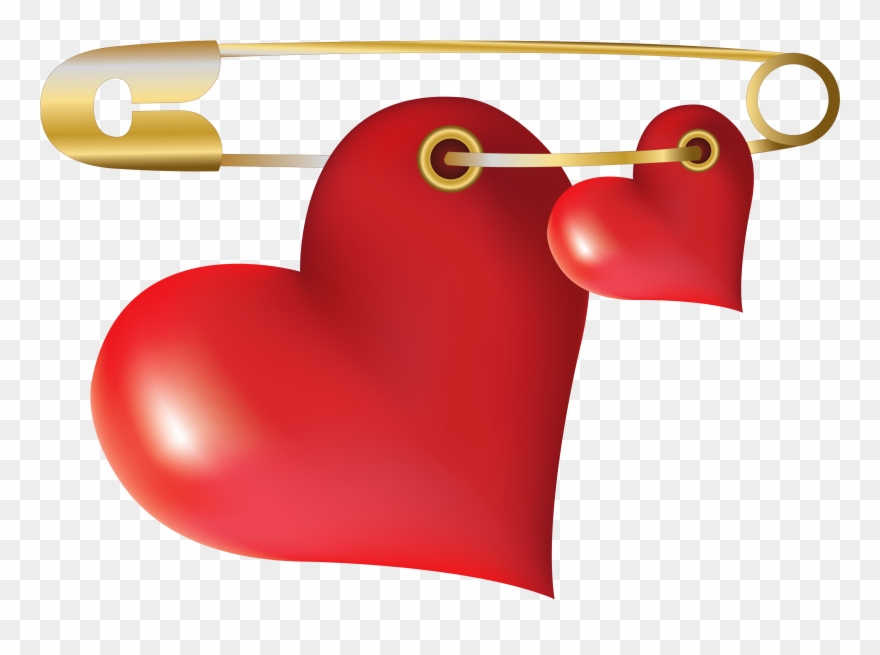 Halloween Clipart Safety - Heart Safety Pin - Png Download