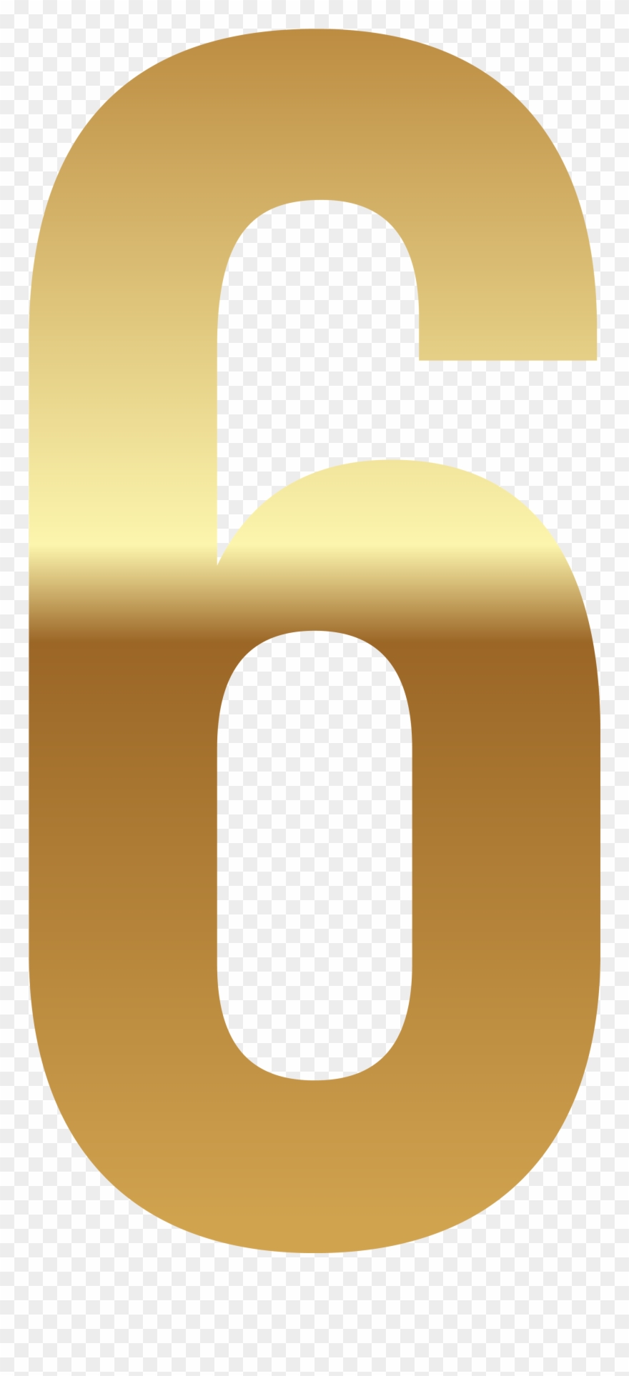 Clipart Numbers Six - Golden Number 6 Png Transparent Png