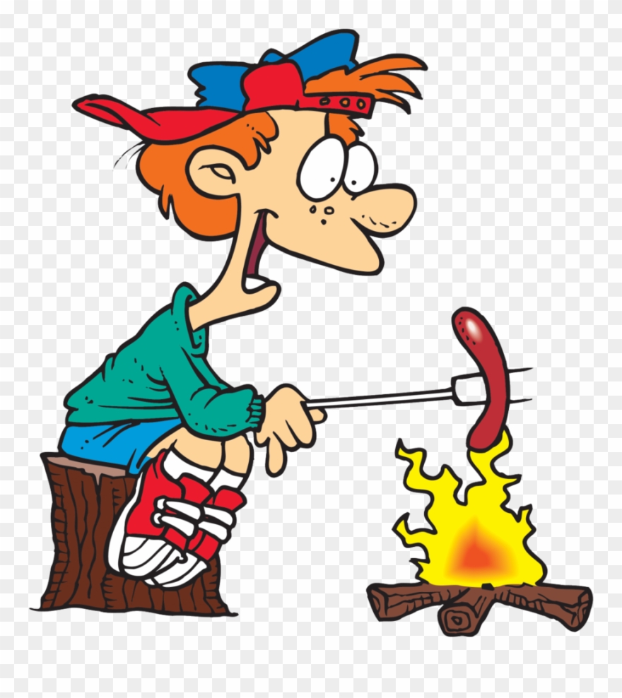 Campfire Cooking Clipart S'more Barbecue Clip Art - Roasting Hot Dogs Clipart - Png Download