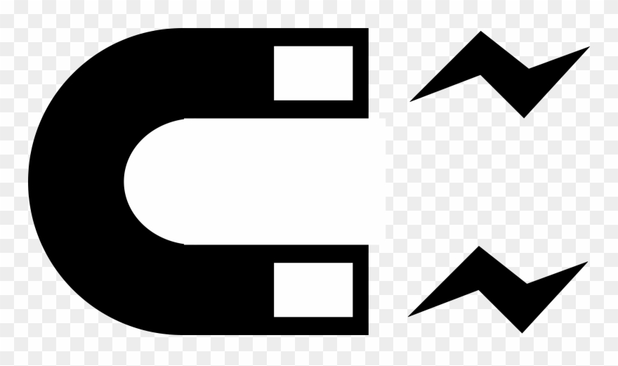 Vector Magnet Picture Transparent Library - Black And White Magnet Clipart