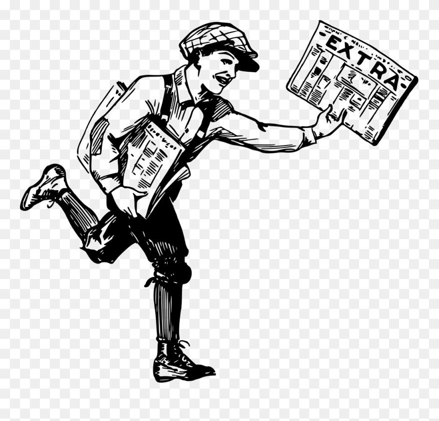 Paperboy 2 Newspaper Drawing - News Paper Boy Running Clipart