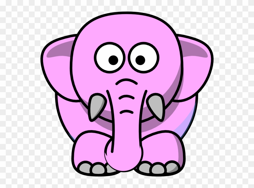 Clipart Info - Elephant Cartoon Black And White - Png Download