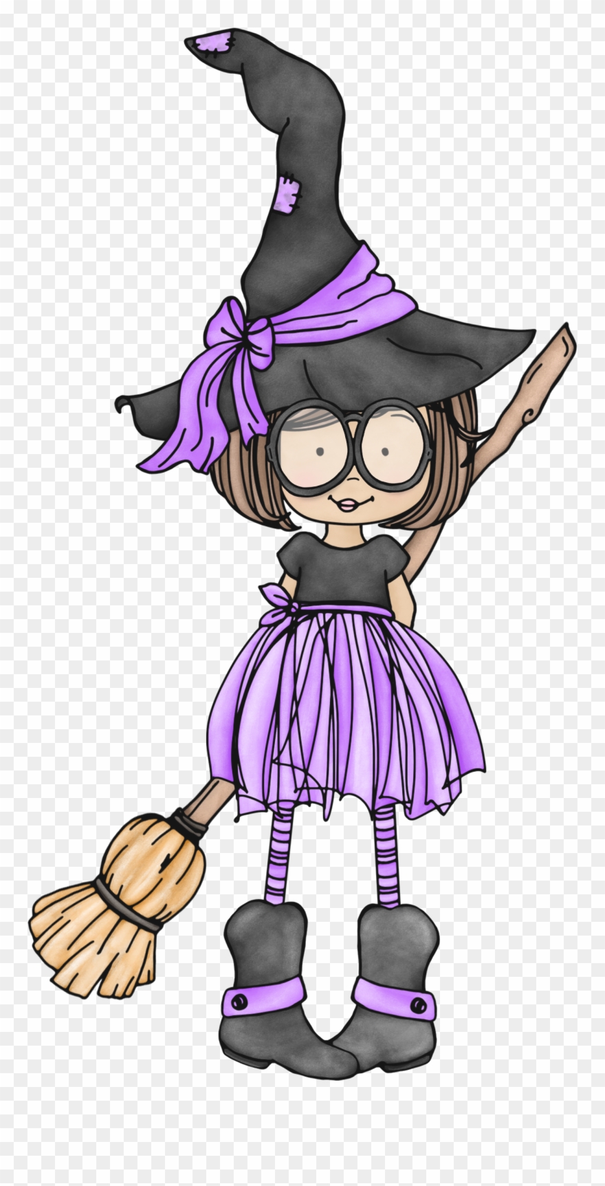 Pretty Witch At Getdrawings Com Free For - Cartoon Witches With Glasses Clipart