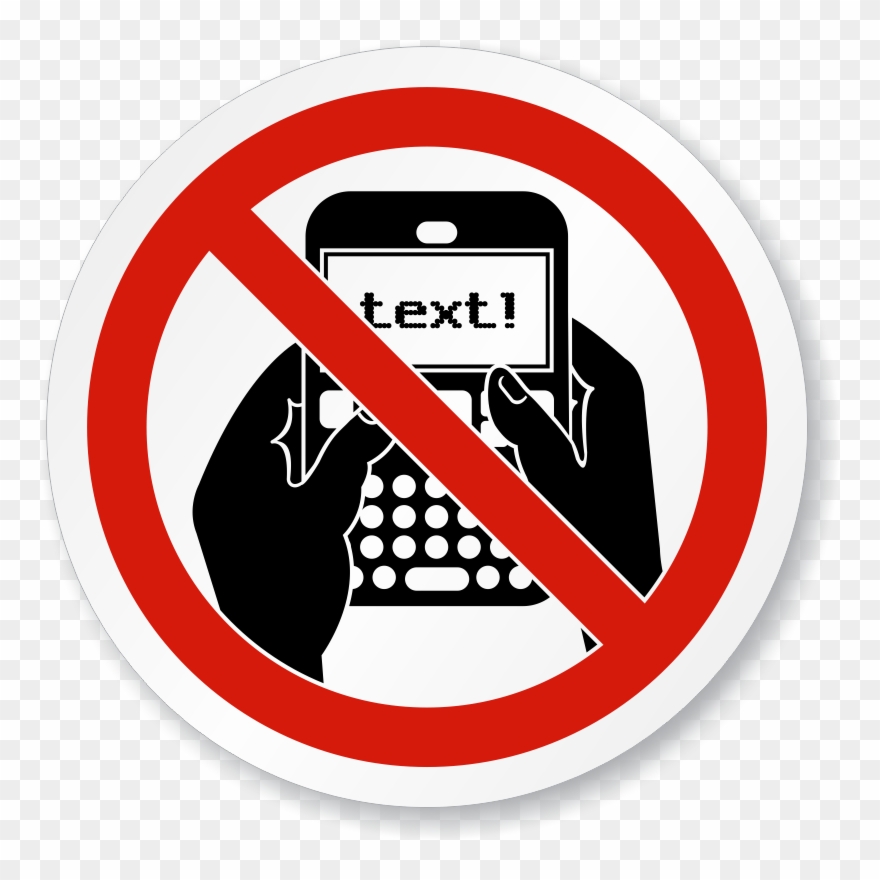 No Texting Symbol Iso Prohibition Circular Sign - Gloucester Road Tube Station Clipart