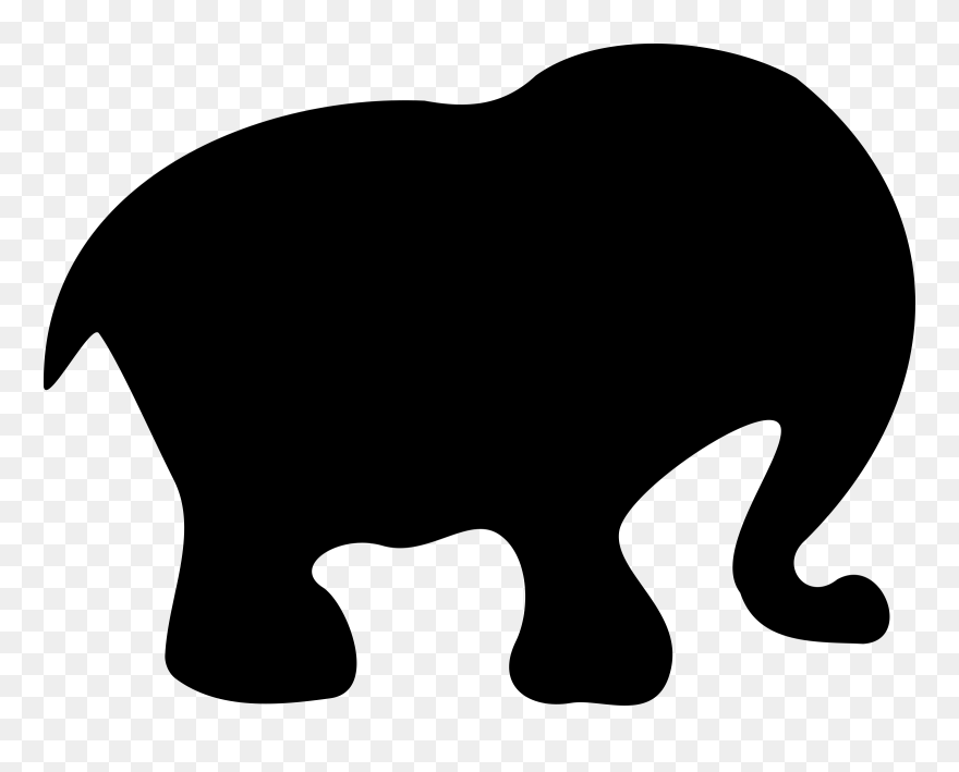 Elephant Clip Art Download - Elephant Cartoon Silhouette - Png Download