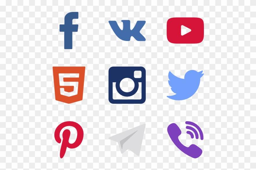 Delete Button Clipart Social Media - Social Media Logos Transparent - Png Download