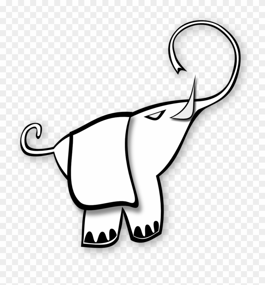 Net Clip Art Blue Elephant Black White Line Art Svg - Super Blue Elephant - Png Download