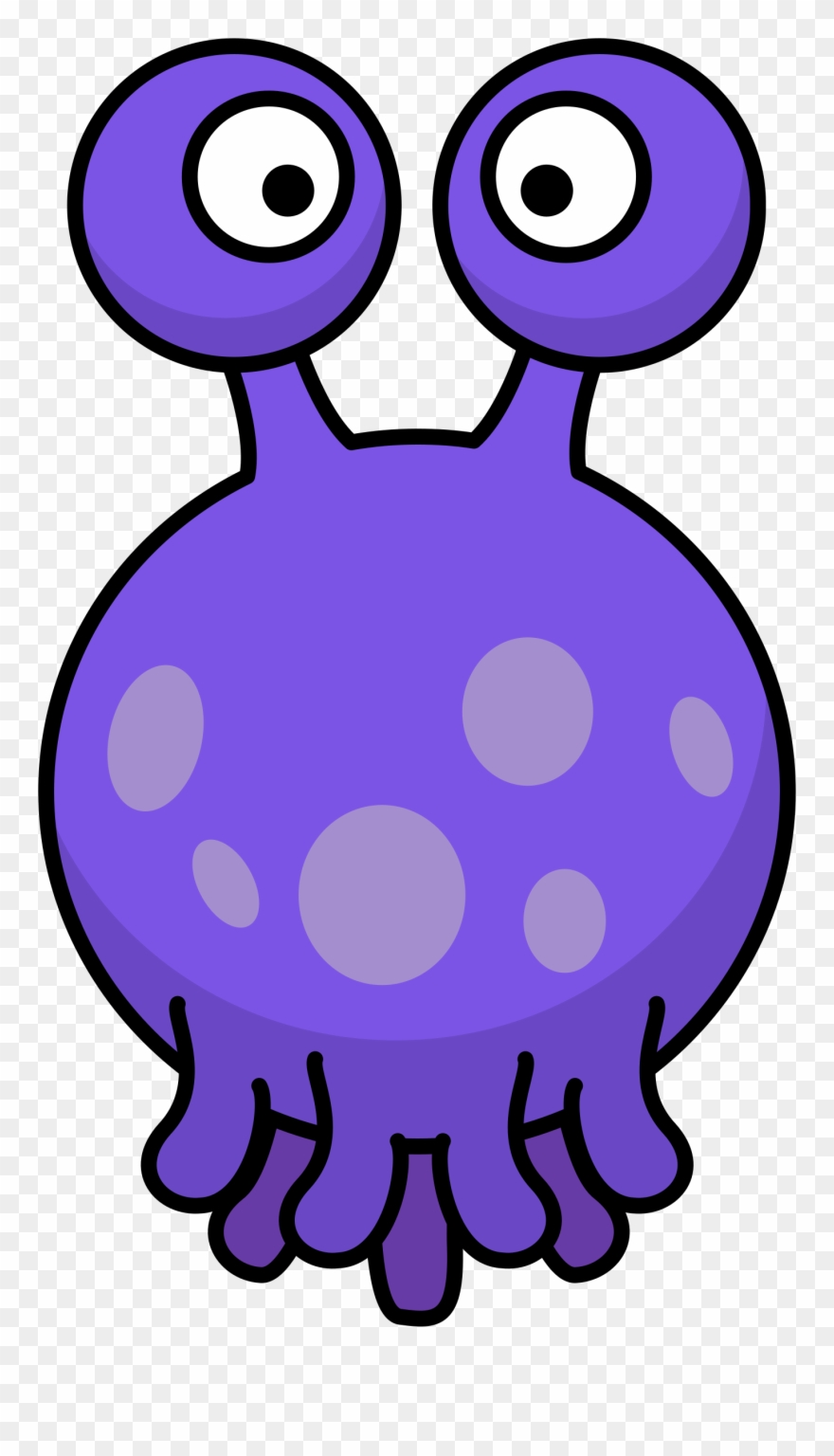Clipart Floating Silly Alien With Tentacles - Cartoon Alien Transparent Background - Png Download