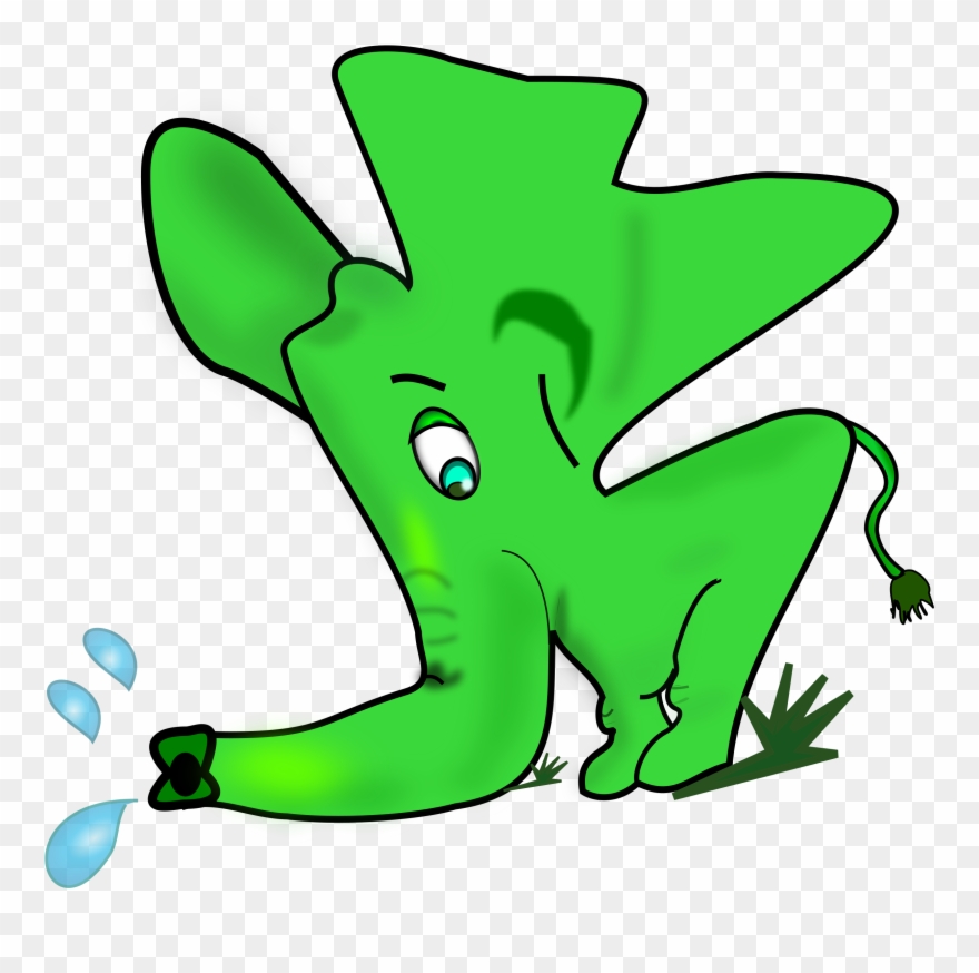 Elephant Clipart, Vector Clip Art Online, Royalty Free - Cute Little Elephant For Baby - Baby Beanie, Lime Green/floral - Png Download