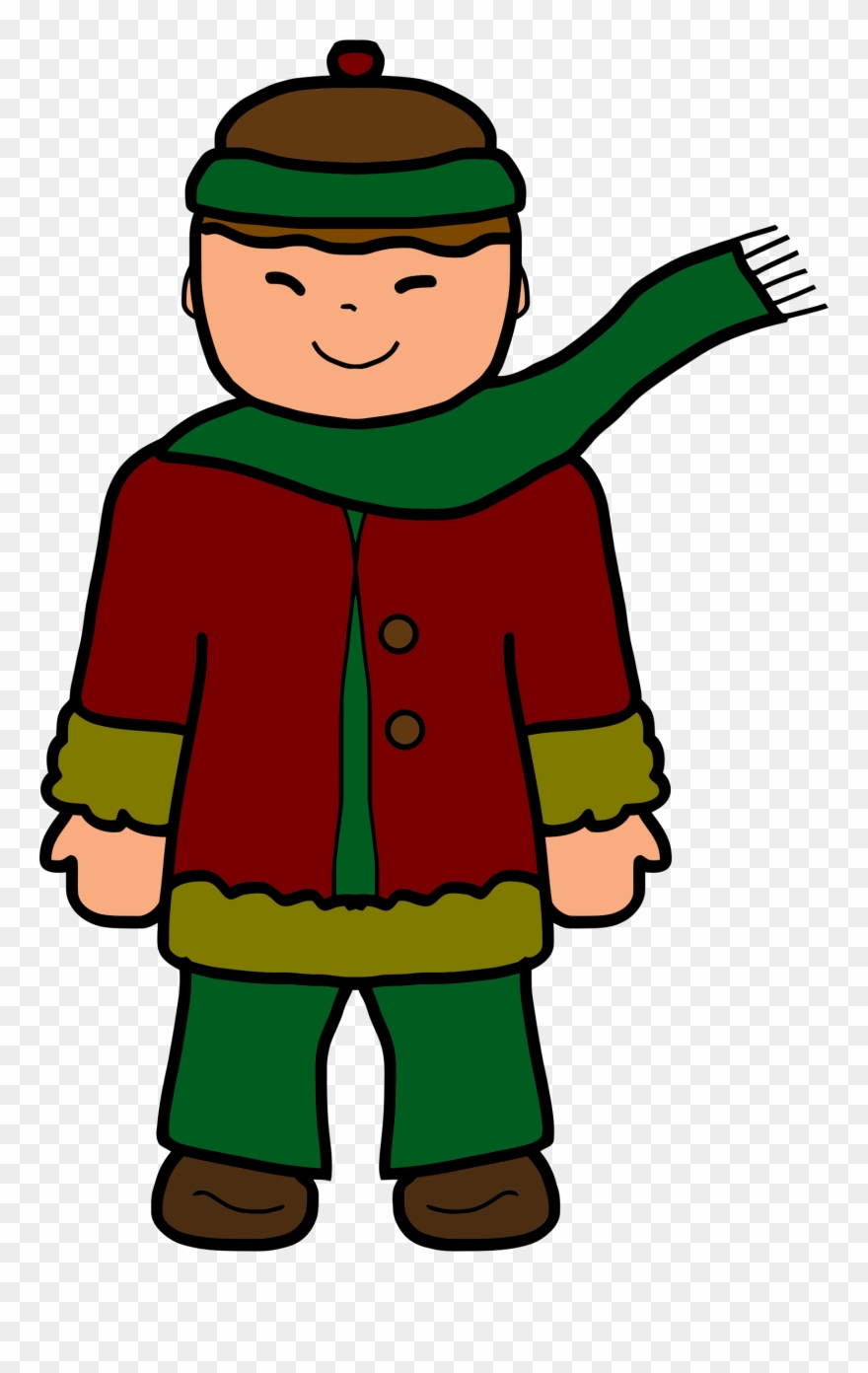 Diner Clipart Kid - Boy In Winter Clothes Clipart - Png Download